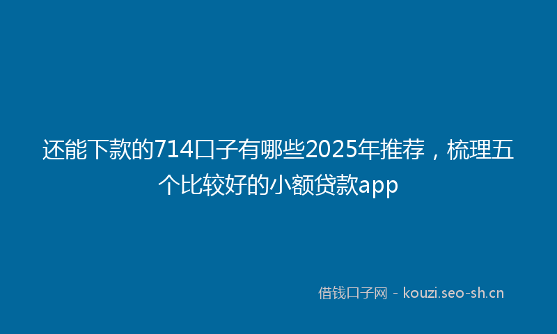 还能下款的714口子有哪些2025年推荐，梳理五个比较好的小额贷款app