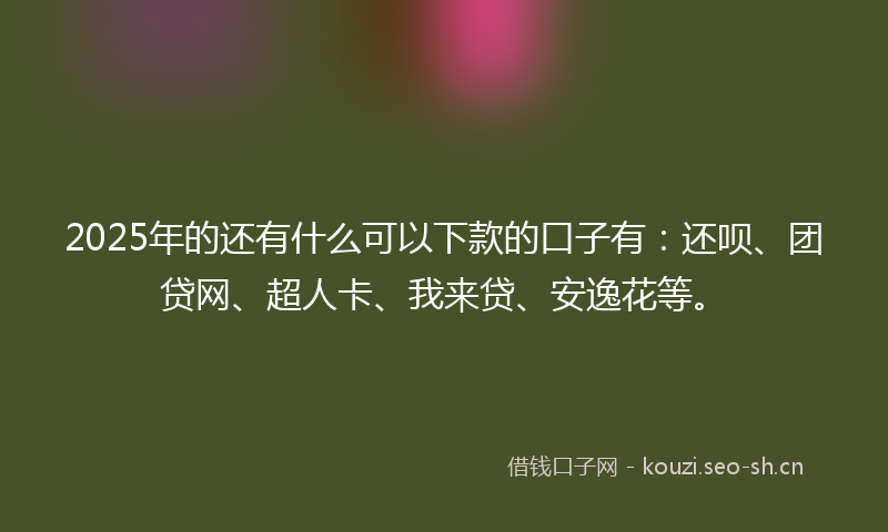 2025年的还有什么可以下款的口子有:还呗、团贷网、超人卡、我来贷、安逸花等。