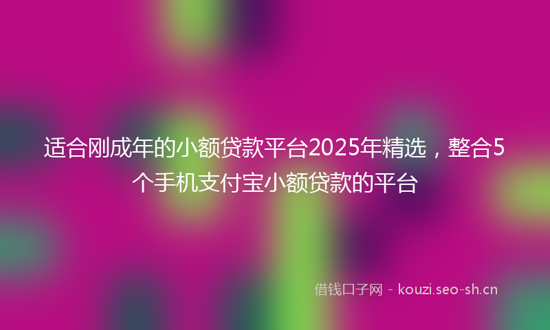 适合刚成年的小额贷款平台2025年精选，整合5个手机支付宝小额贷款的平台