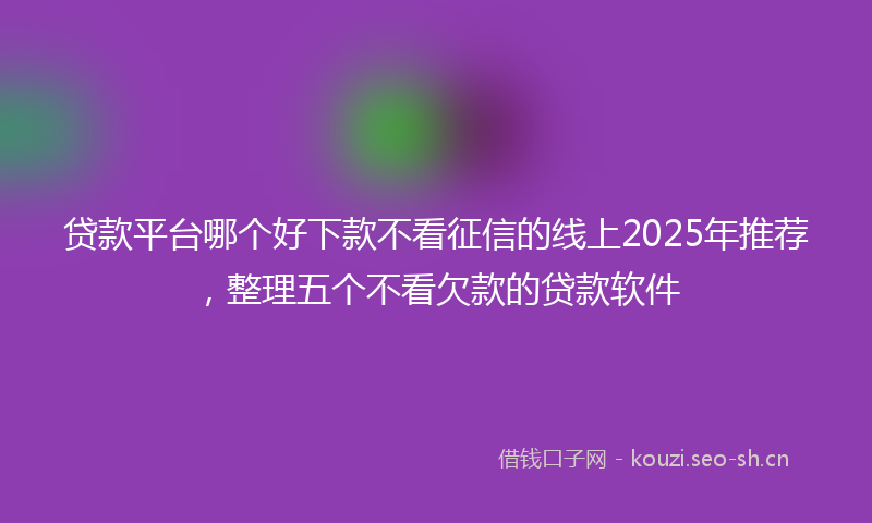 贷款平台哪个好下款不看征信的线上2025年推荐，整理五个不看欠款的贷款软件