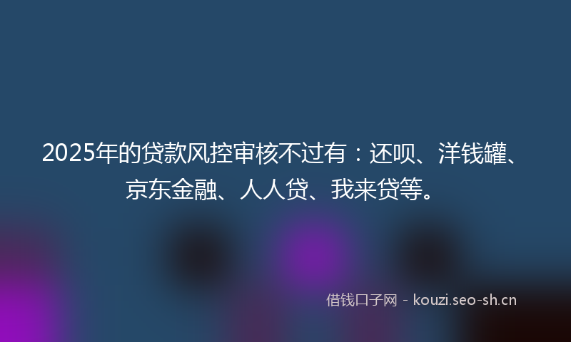 2025年的贷款风控审核不过有：还呗、洋钱罐、京东金融、人人贷、我来贷等。
