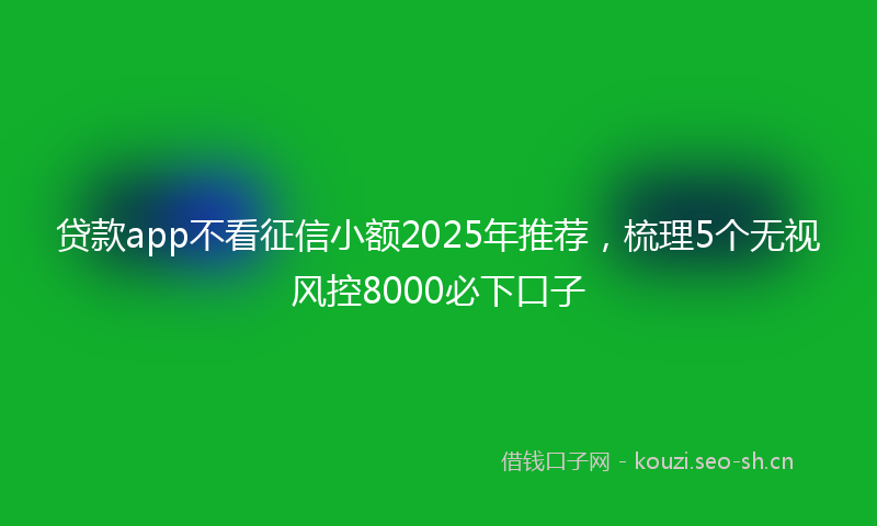 贷款app不看征信小额2025年推荐，梳理5个无视风控8000必下口子