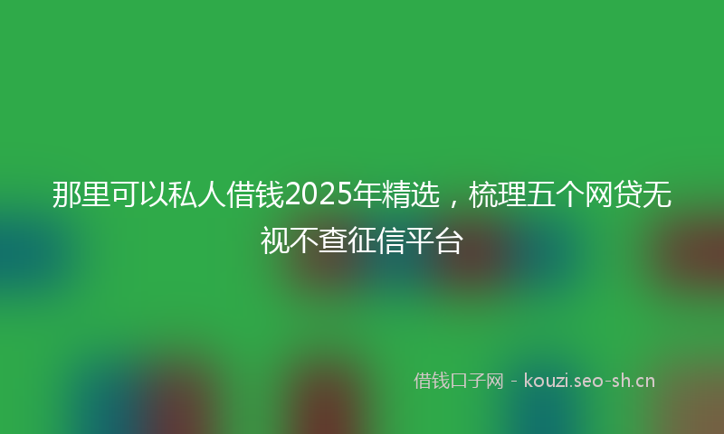 那里可以私人借钱2025年精选，梳理五个网贷无视不查征信平台