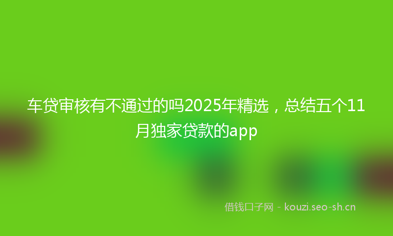 车贷审核有不通过的吗2025年精选，总结五个11月独家贷款的app