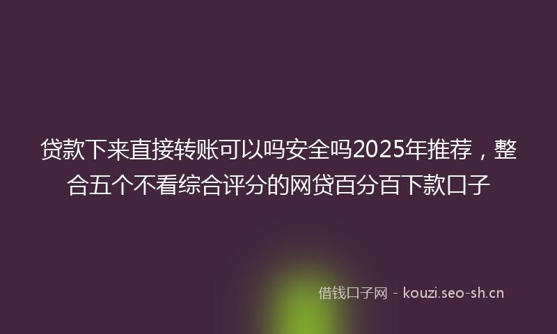 贷款下来直接转账可以吗安全吗2025年推荐，整合五个不看综合评分的网贷百分百下款口子