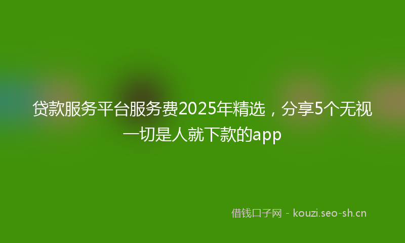 贷款服务平台服务费2025年精选，分享5个无视一切是人就下款的app