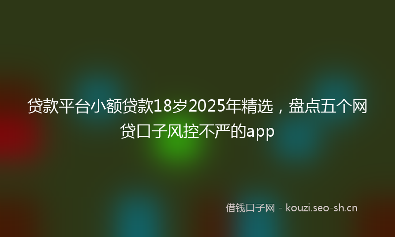 贷款平台小额贷款18岁2025年精选，盘点五个网贷口子风控不严的app