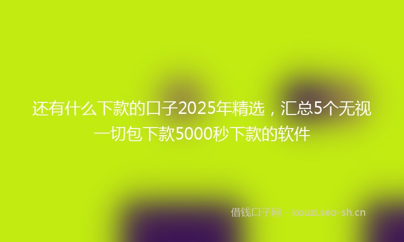 还有什么下款的口子2025年精选，汇总5个无视一切包下款5000秒下款的软件