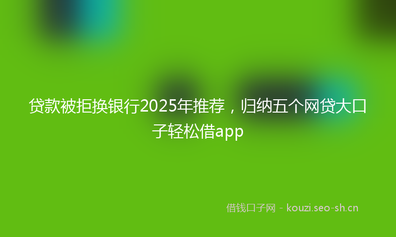 贷款被拒换银行2025年推荐，归纳五个网贷大口子轻松借app