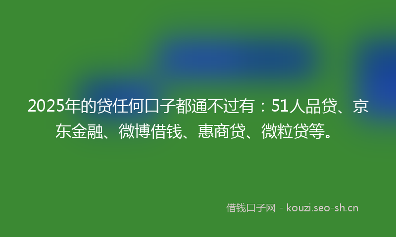 2025年的贷任何口子都通不过有：51人品贷、京东金融、微博借钱、惠商贷、微粒贷等。