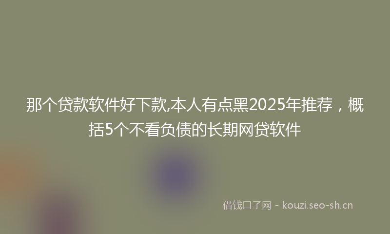 那个贷款软件好下款,本人有点黑2025年推荐，概括5个不看负债的长期网贷软件