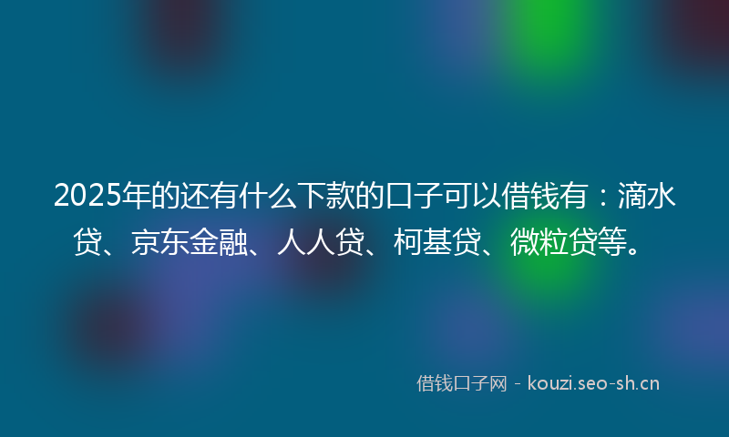 2025年的还有什么下款的口子可以借钱有：滴水贷、京东金融、人人贷、柯基贷、微粒贷等。
