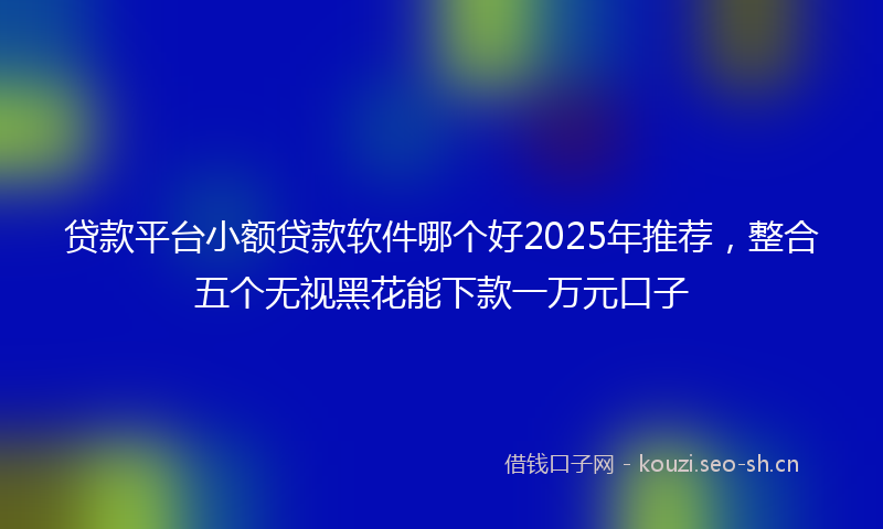 贷款平台小额贷款软件哪个好2025年推荐，整合五个无视黑花能下款一万元口子