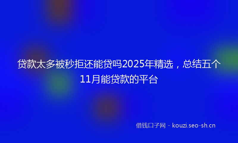 贷款太多被秒拒还能贷吗2025年精选，总结五个11月能贷款的平台