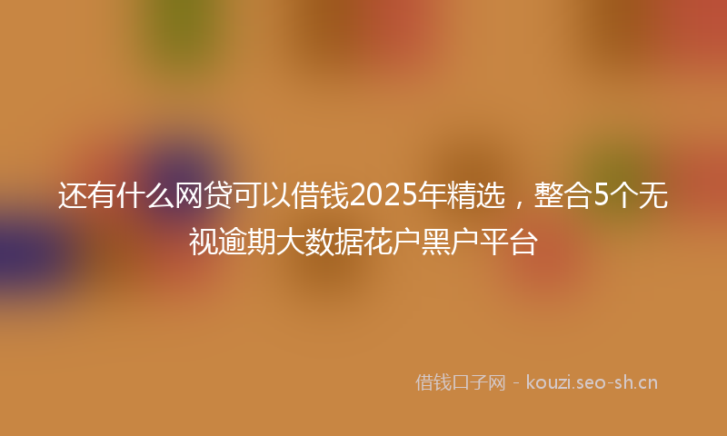 还有什么网贷可以借钱2025年精选，整合5个无视逾期大数据花户黑户平台