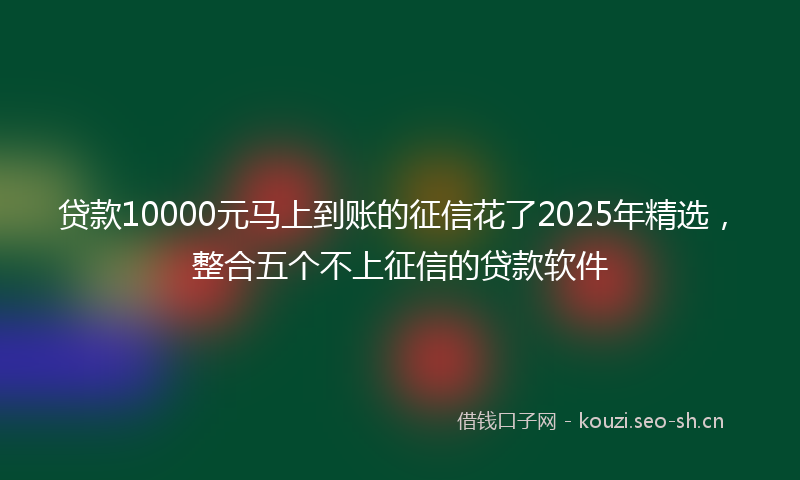 贷款10000元马上到账的征信花了2025年精选，整合五个不上征信的贷款软件