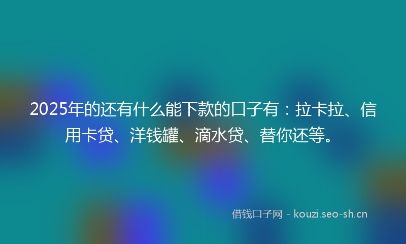 2025年的还有什么能下款的口子有：拉卡拉、信用卡贷、洋钱罐、滴水贷、替你还等。