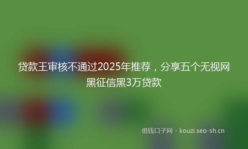贷款王审核不通过2025年推荐，分享五个无视网黑征信黑3万贷款