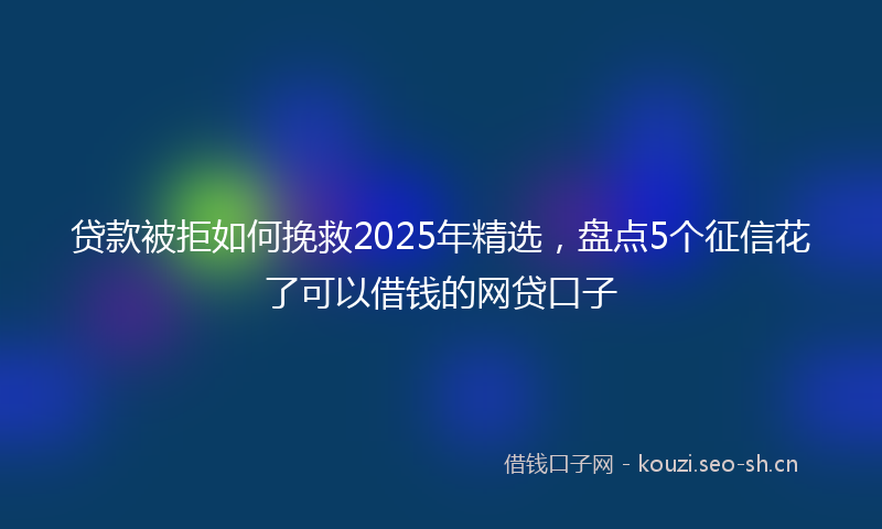 贷款被拒如何挽救2025年精选，盘点5个征信花了可以借钱的网贷口子