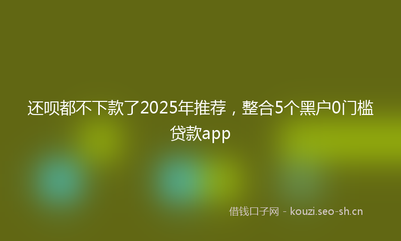 还呗都不下款了2025年推荐,整合5个黑户0门槛贷款app