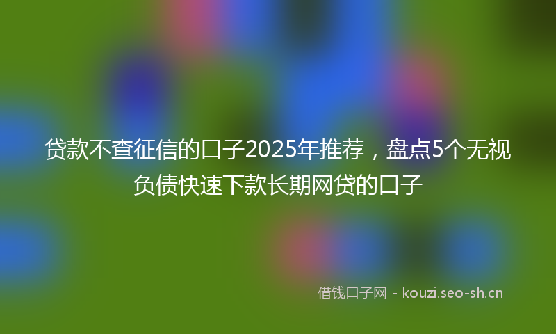 贷款不查征信的口子2025年推荐，盘点5个无视负债快速下款长期网贷的口子