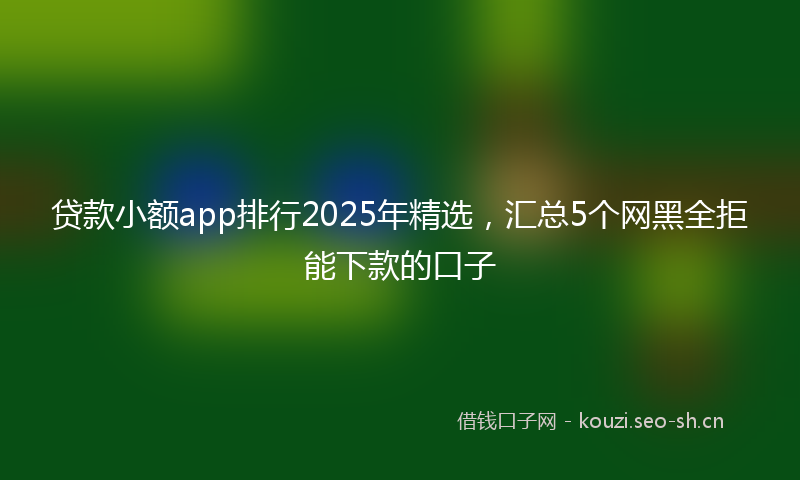 贷款小额app排行2025年精选，汇总5个网黑全拒能下款的口子