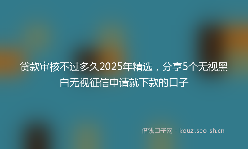 贷款审核不过多久2025年精选，分享5个无视黑白无视征信申请就下款的口子