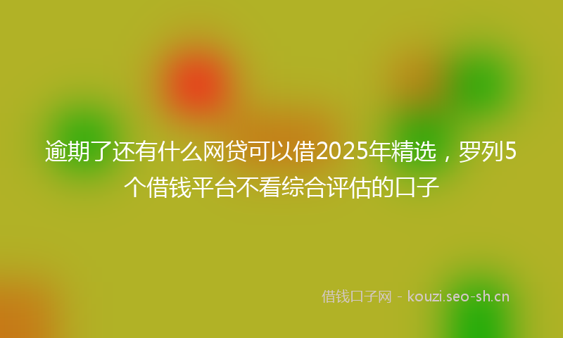 逾期了还有什么网贷可以借2025年精选，罗列5个借钱平台不看综合评估的口子