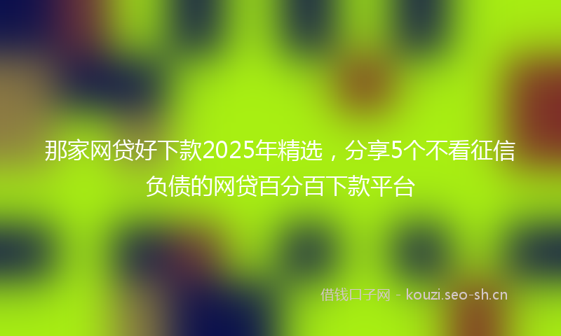那家网贷好下款2025年精选，分享5个不看征信负债的网贷百分百下款平台