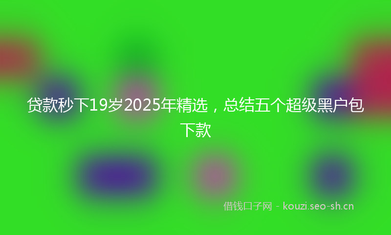 贷款秒下19岁2025年精选，总结五个超级黑户包下款