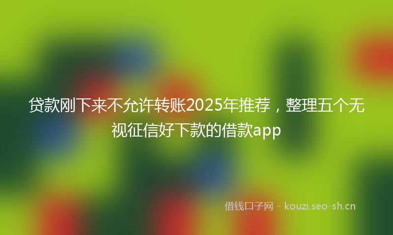 贷款刚下来不允许转账2025年推荐，整理五个无视征信好下款的借款app