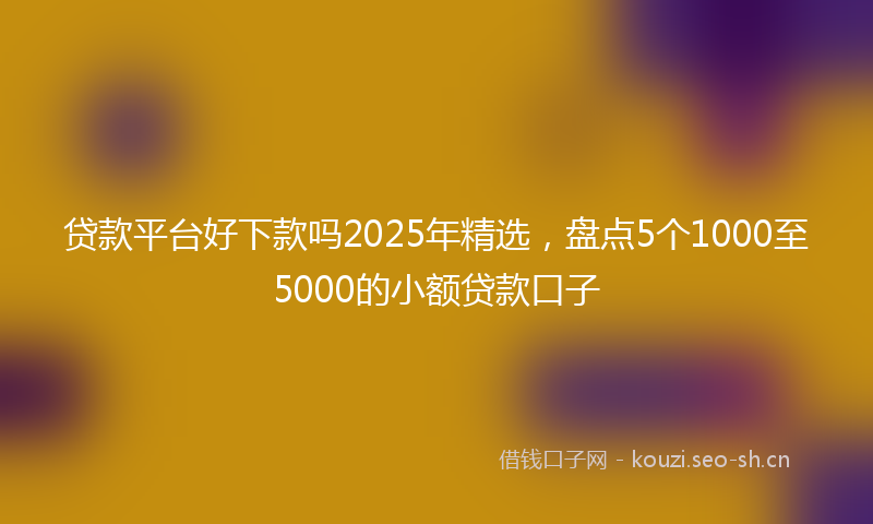 贷款平台好下款吗2025年精选，盘点5个1000至5000的小额贷款口子