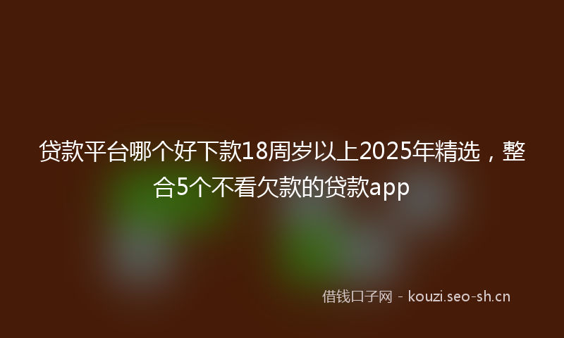 贷款平台哪个好下款18周岁以上2025年精选,整合5个不看欠款的贷款app
