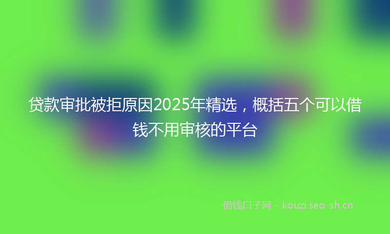 贷款审批被拒原因2025年精选，概括五个可以借钱不用审核的平台