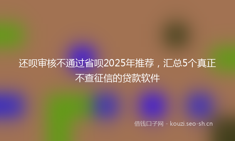 还呗审核不通过省呗2025年推荐，汇总5个真正不查征信的贷款软件