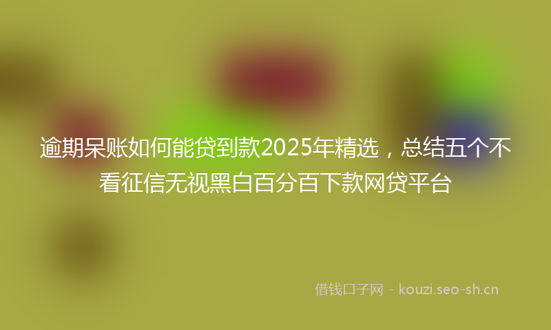 逾期呆账如何能贷到款2025年精选，总结五个不看征信无视黑白百分百下款网贷平台