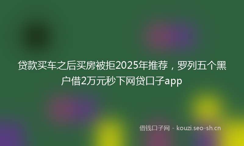 贷款买车之后买房被拒2025年推荐，罗列五个黑户借2万元秒下网贷口子app