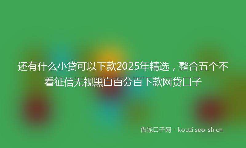 还有什么小贷可以下款2025年精选，整合五个不看征信无视黑白百分百下款网贷口子