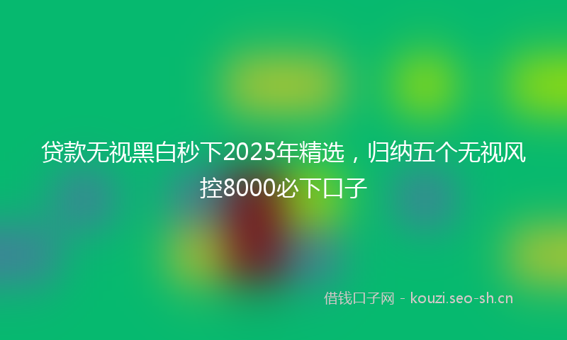 贷款无视黑白秒下2025年精选，归纳五个无视风控8000必下口子