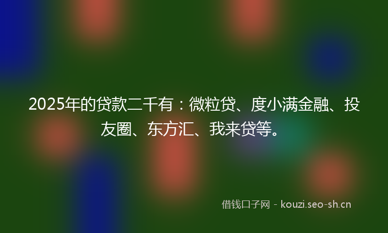 2025年的贷款二千有：微粒贷、度小满金融、投友圈、东方汇、我来贷等。