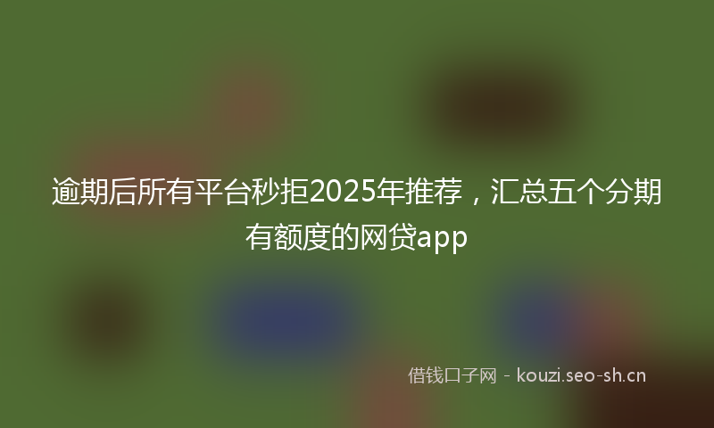 逾期后所有平台秒拒2025年推荐，汇总五个分期有额度的网贷app