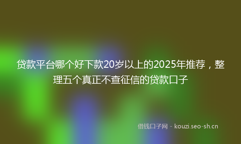 贷款平台哪个好下款20岁以上的2025年推荐，整理五个真正不查征信的贷款口子