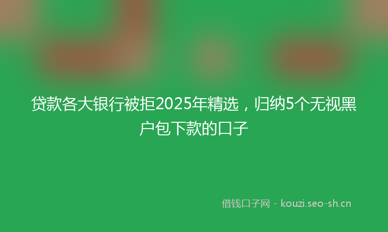 贷款各大银行被拒2025年精选，归纳5个无视黑户包下款的口子