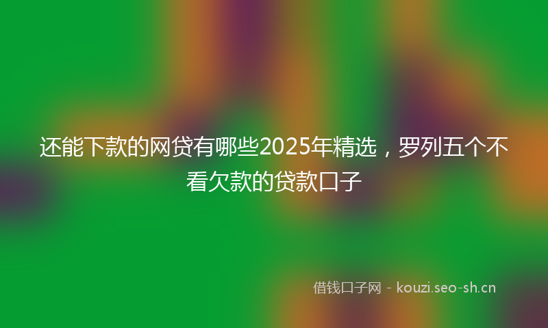 还能下款的网贷有哪些2025年精选，罗列五个不看欠款的贷款口子
