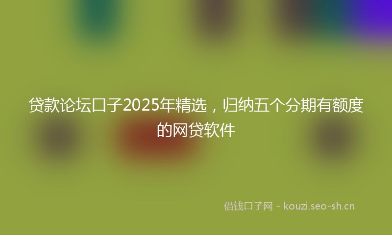 贷款论坛口子2025年精选，归纳五个分期有额度的网贷软件