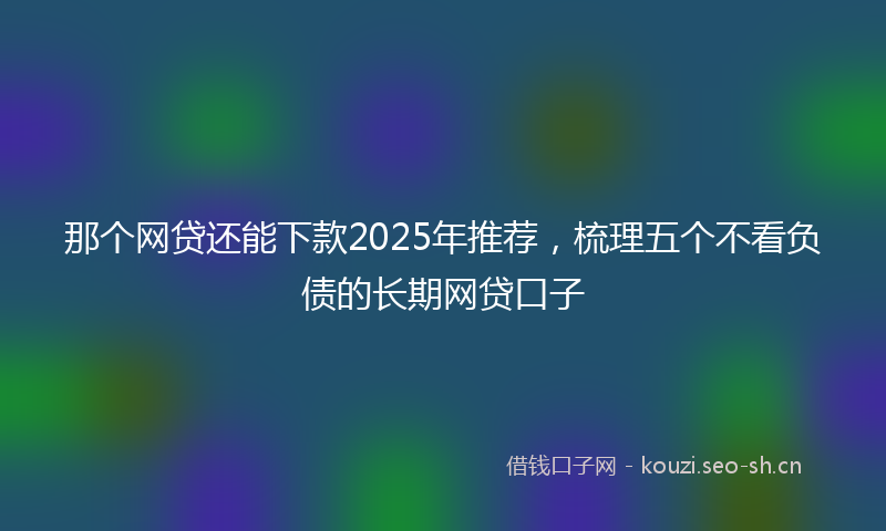 那个网贷还能下款2025年推荐,梳理五个不看负债的长期网贷口子