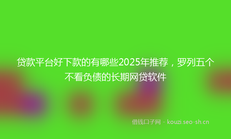 贷款平台好下款的有哪些2025年推荐，罗列五个不看负债的长期网贷软件