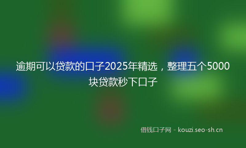 逾期可以贷款的口子2025年精选,整理五个5000块贷款秒下口子