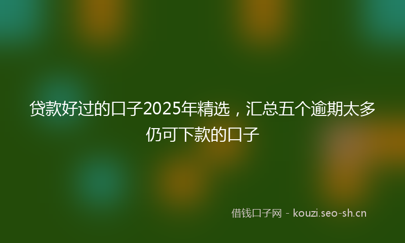 贷款好过的口子2025年精选，汇总五个逾期太多仍可下款的口子