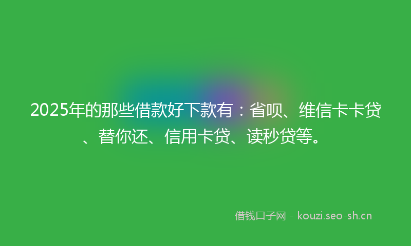 2025年的那些借款好下款有：省呗、维信卡卡贷、替你还、信用卡贷、读秒贷等。